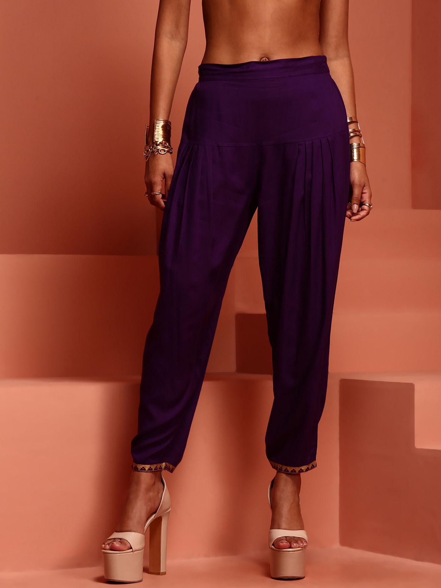 purple solid salwar