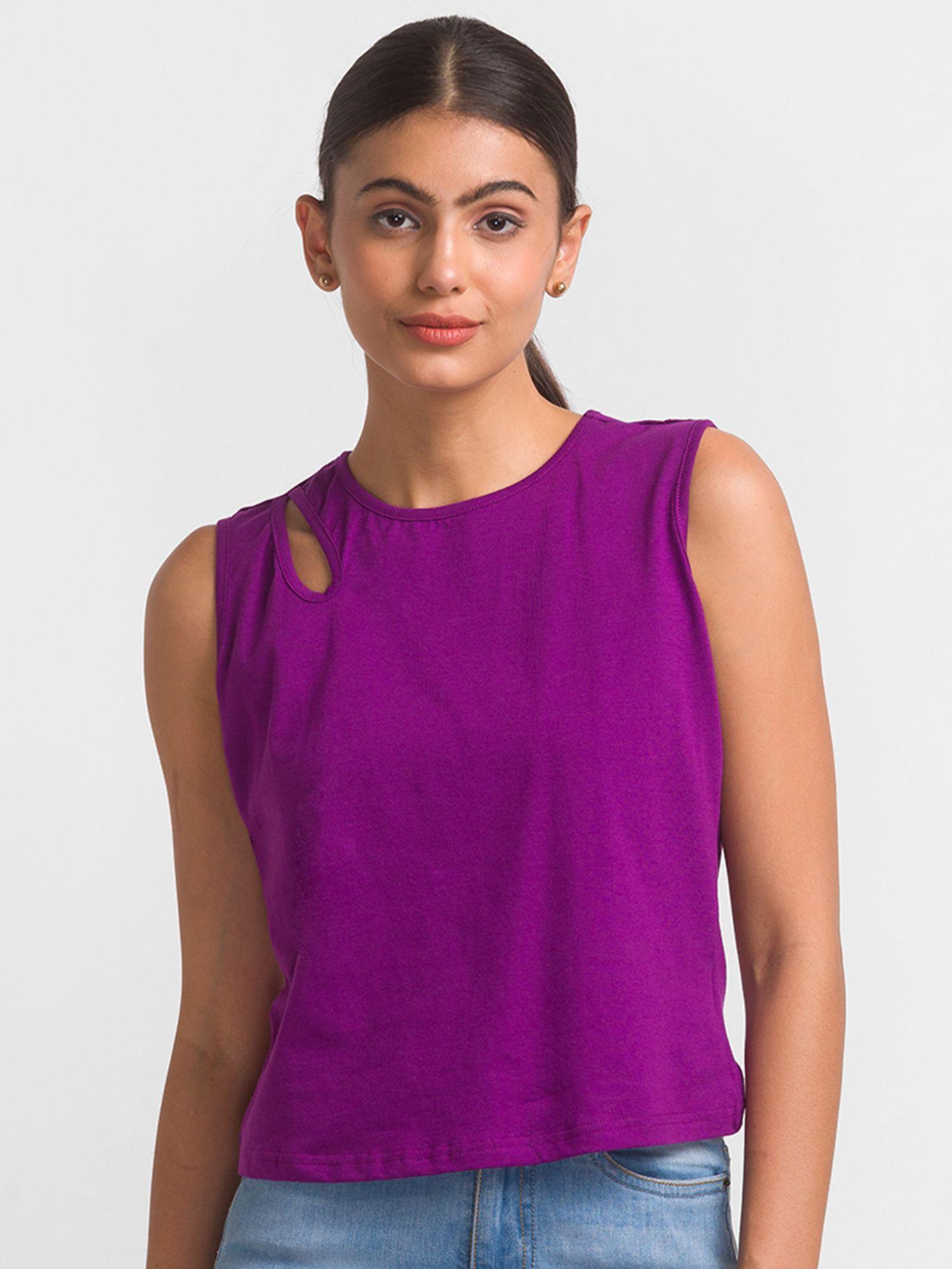 purple solid top