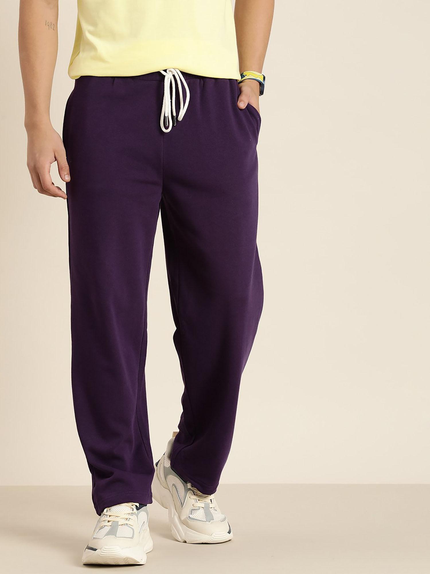 purple solid trackpants