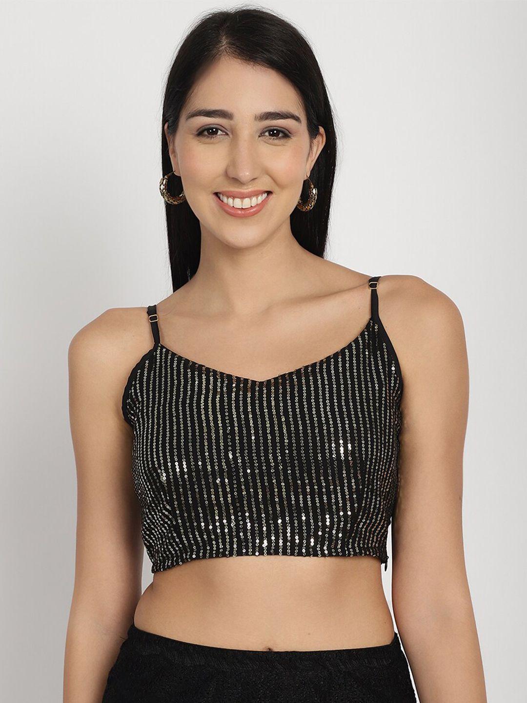 purple state black embellished crop top