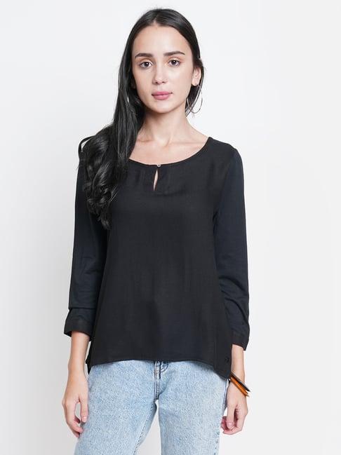 purple state black relaxed fit top