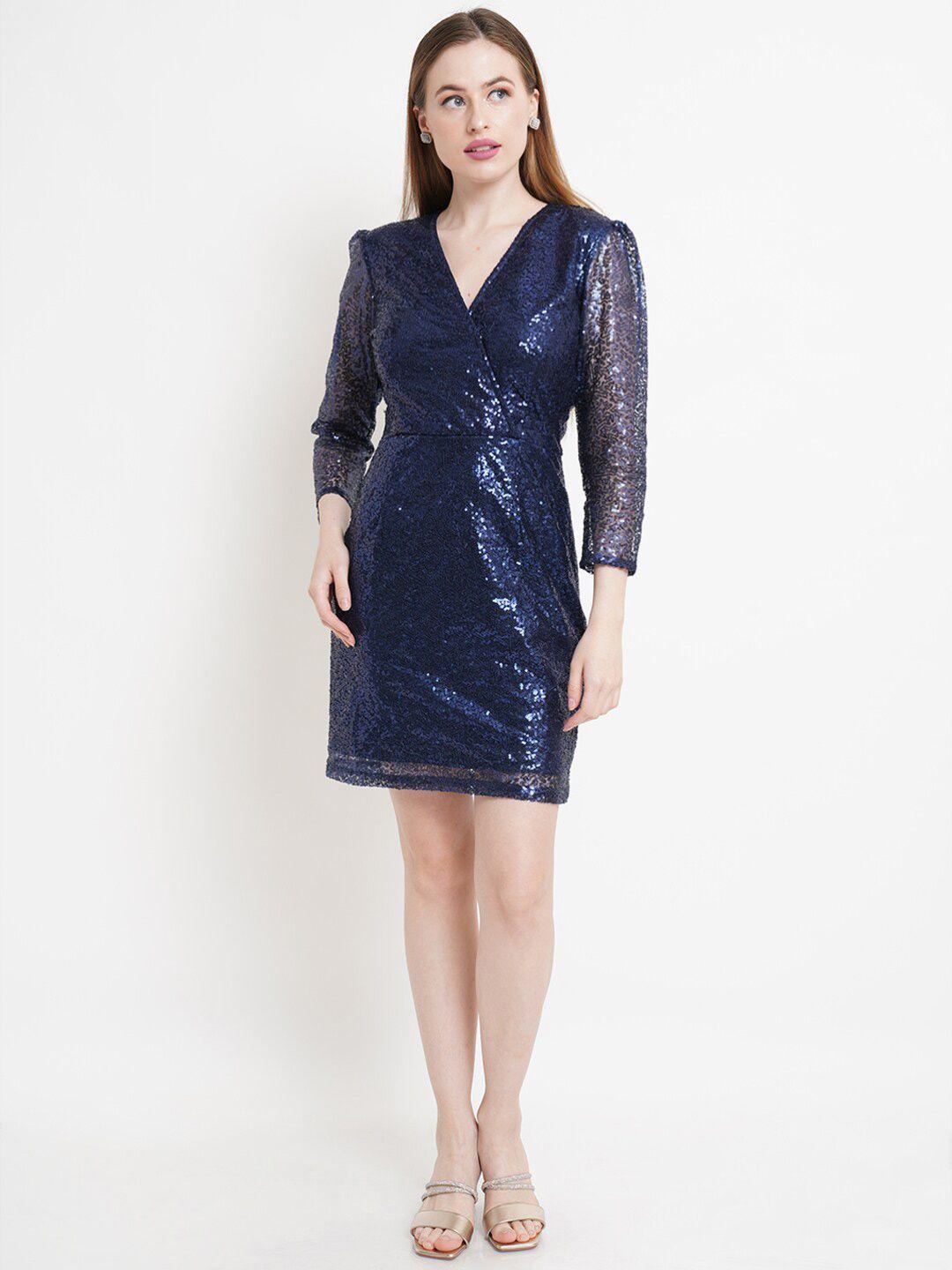 purple state blue embellished dress