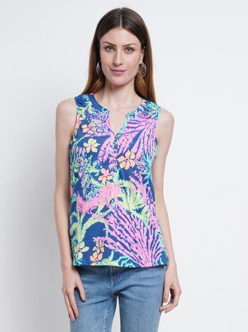 purple state multicolor printed top