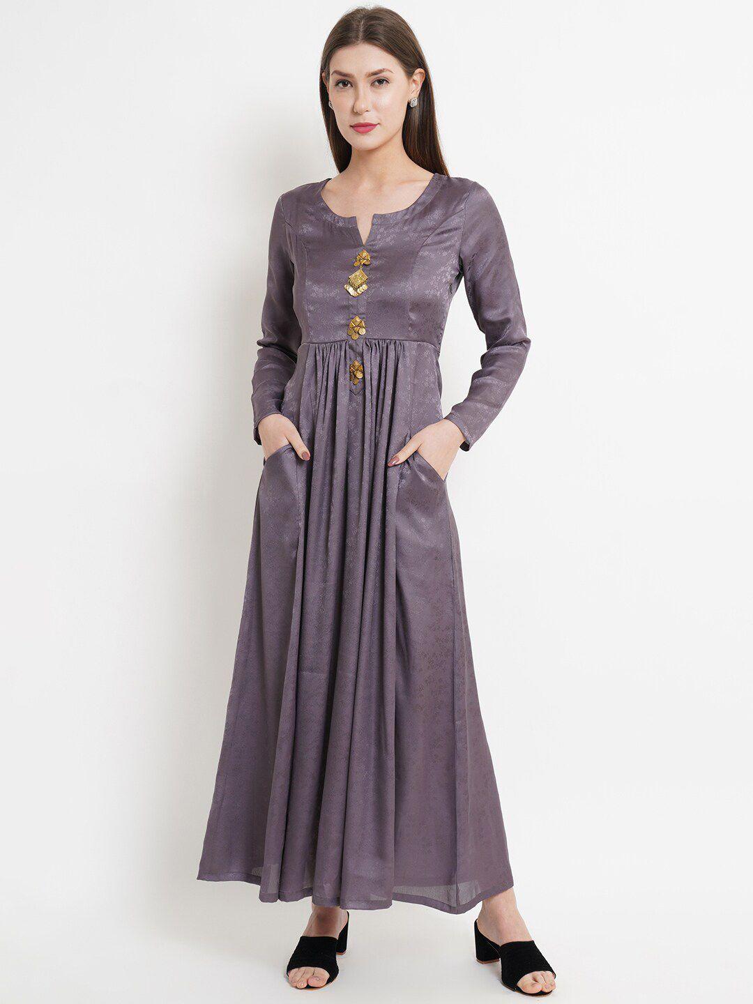 purple state purple satin ethnic maxi dress