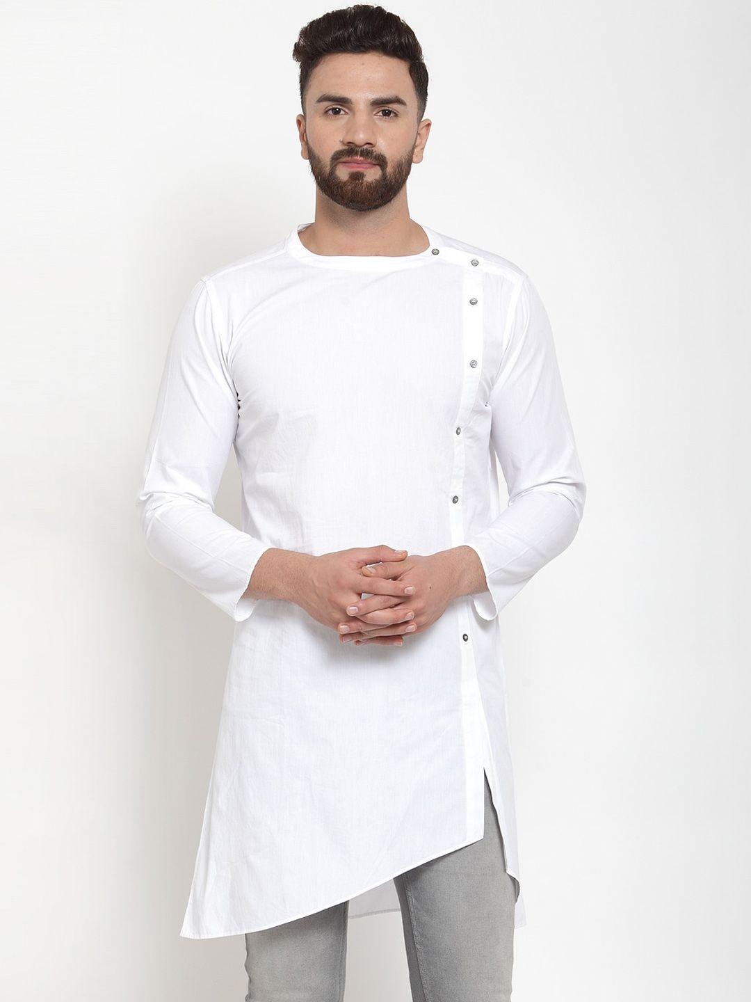 purple state round neck asymmetric pure cotton angrakha kurta