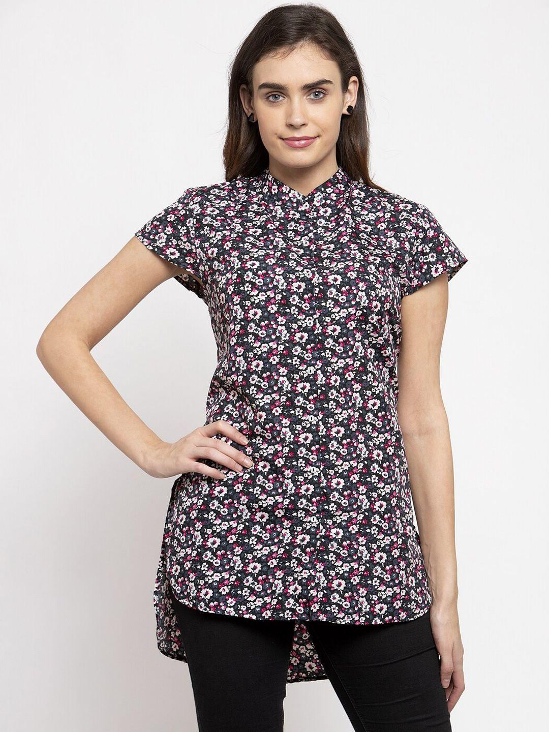 purple state women multicoloured printed shirt style top