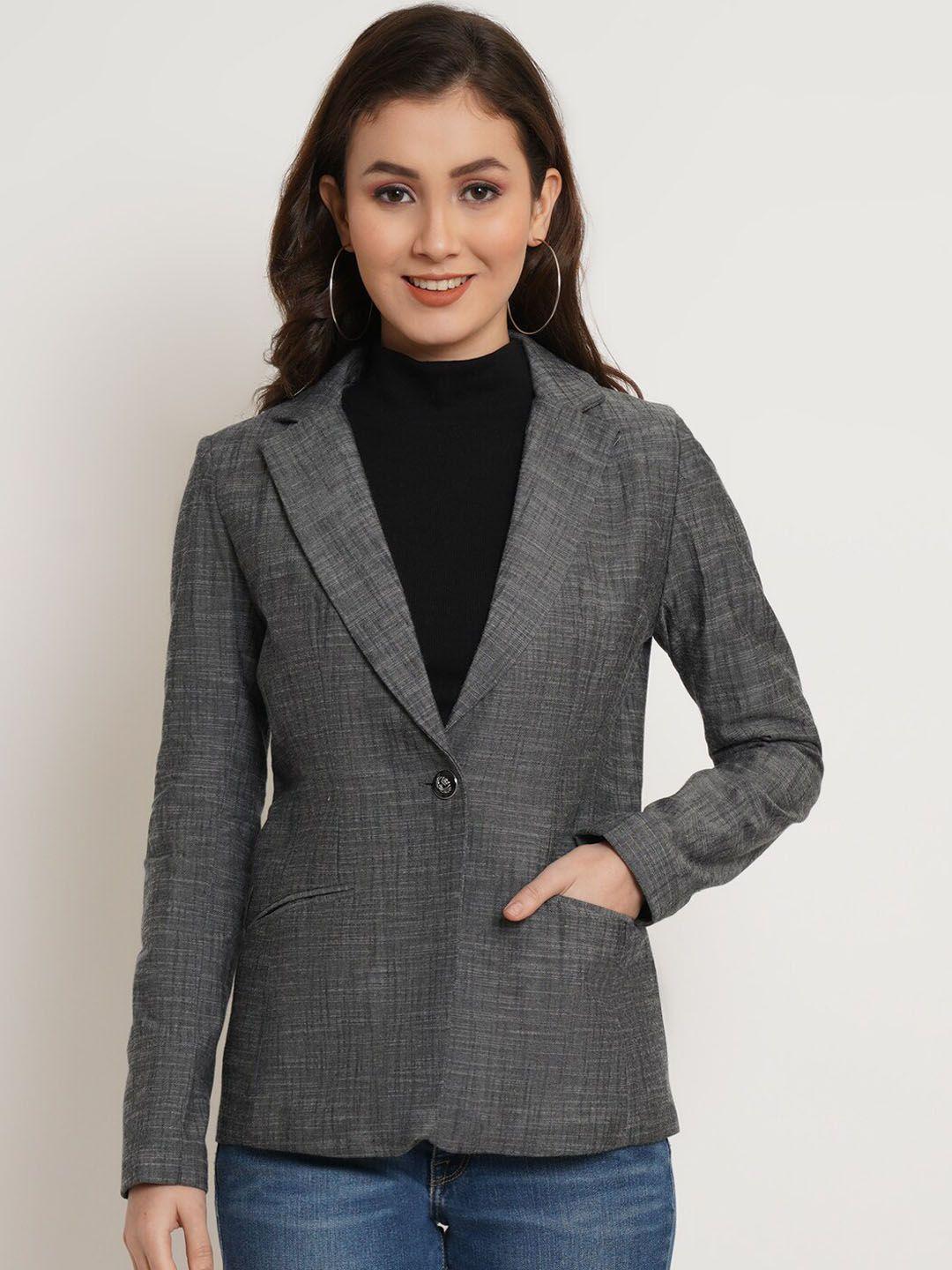 purple state women self-design single-breasted blazer