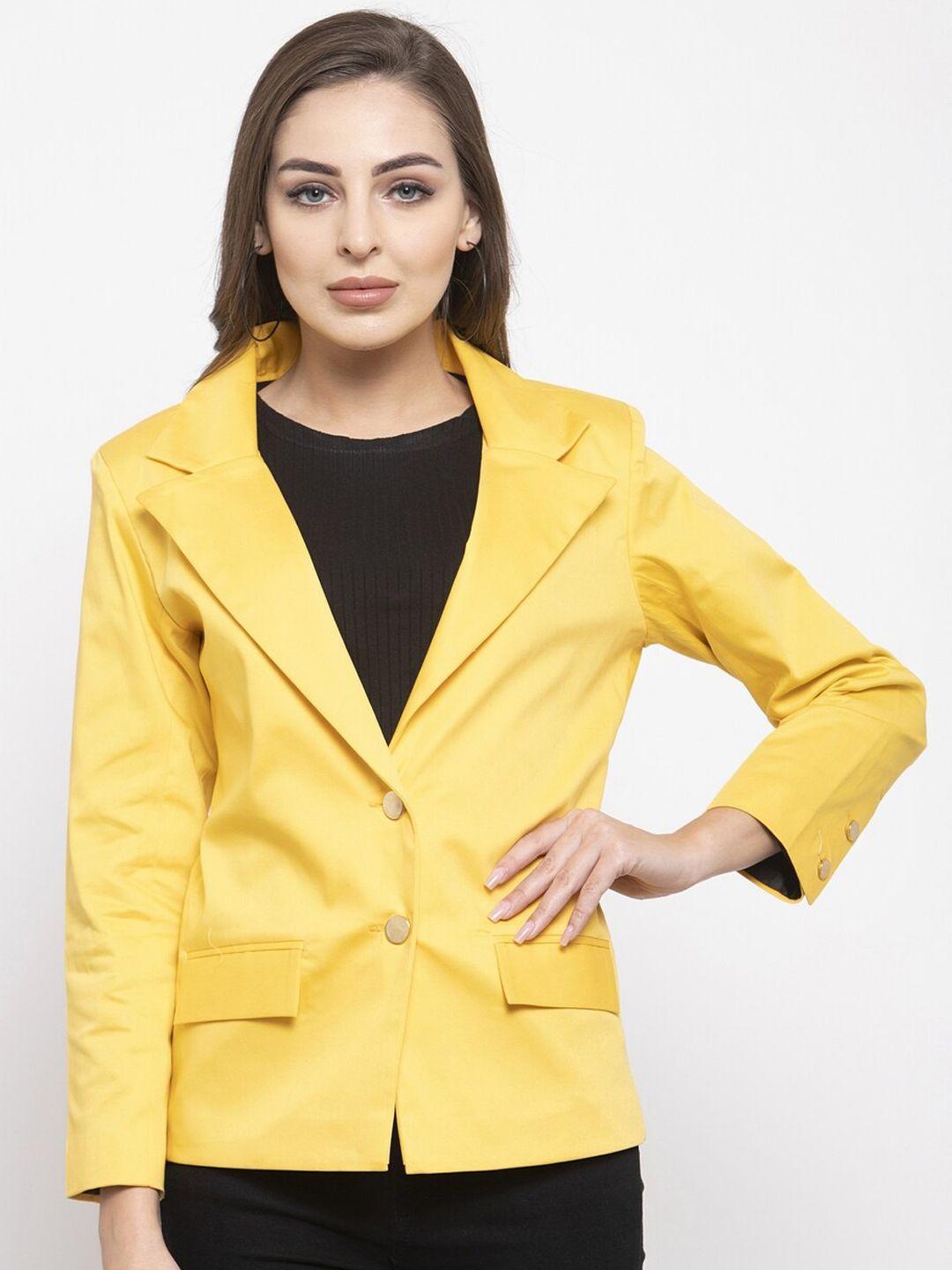 purple state women yellow solid single-breasted casual blazer