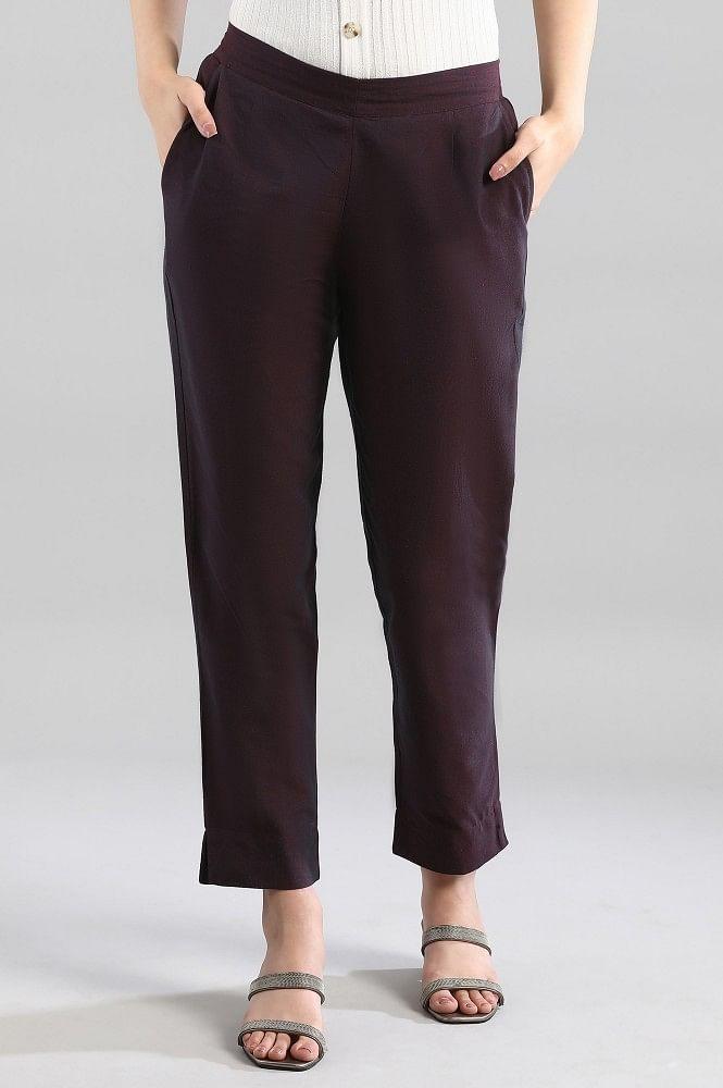 purple straight trousers