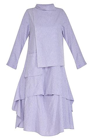 purple striped flap dress