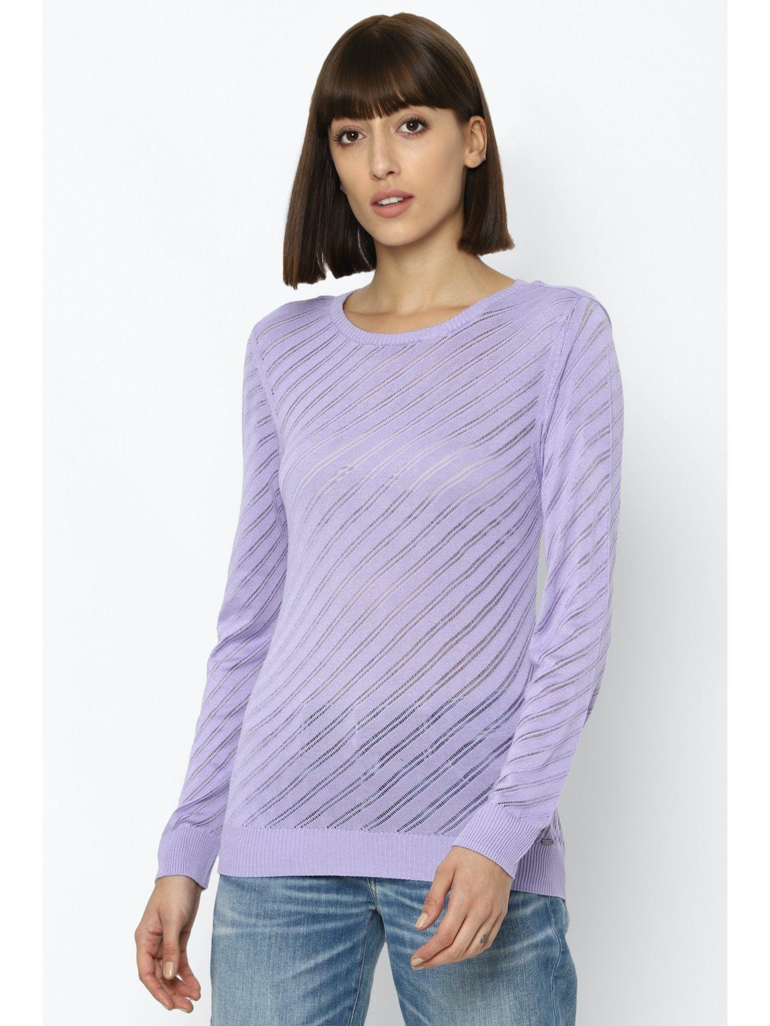 purple stripes top