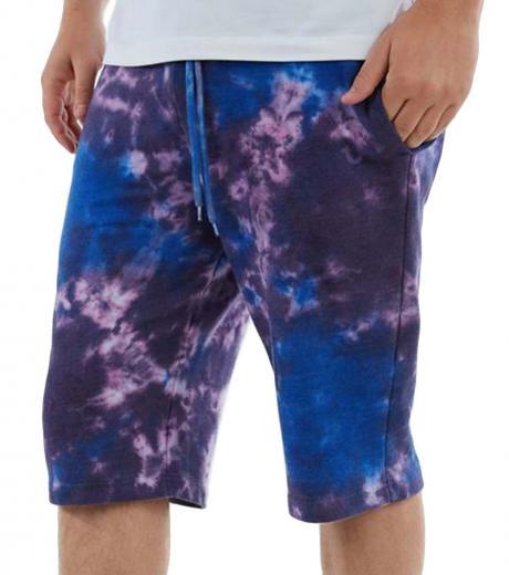 purple tie dye sweatshorts