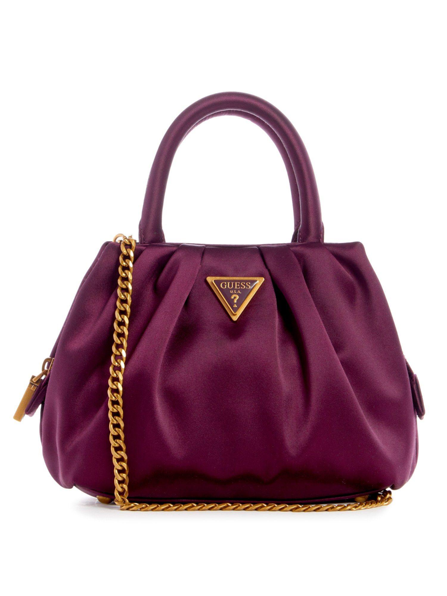 purple tori mini frame satchel bag