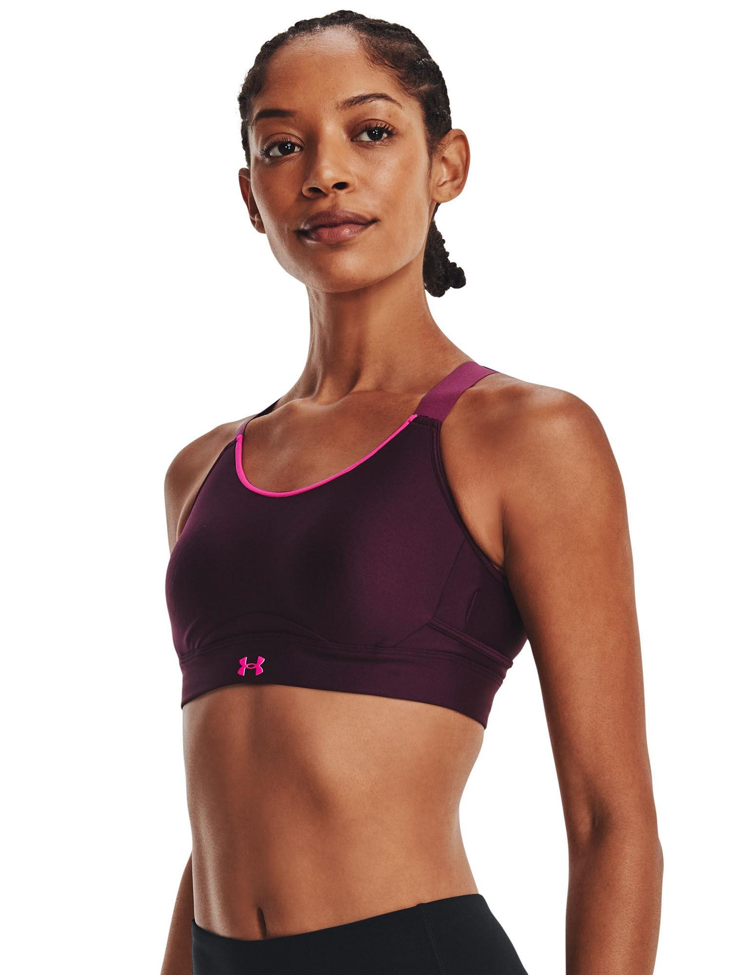 purple ua infinity high crossover sports bra