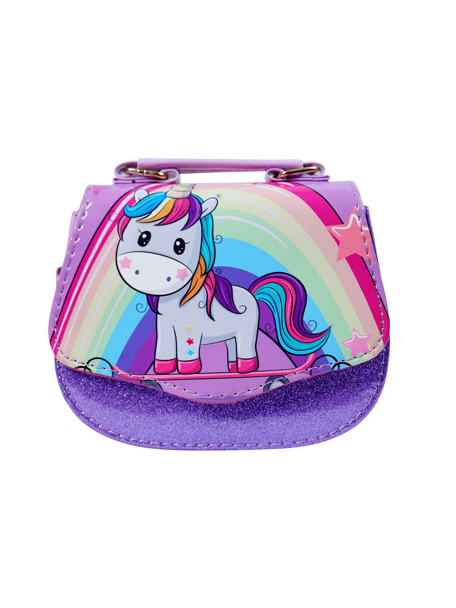 purple unicorn sling bag