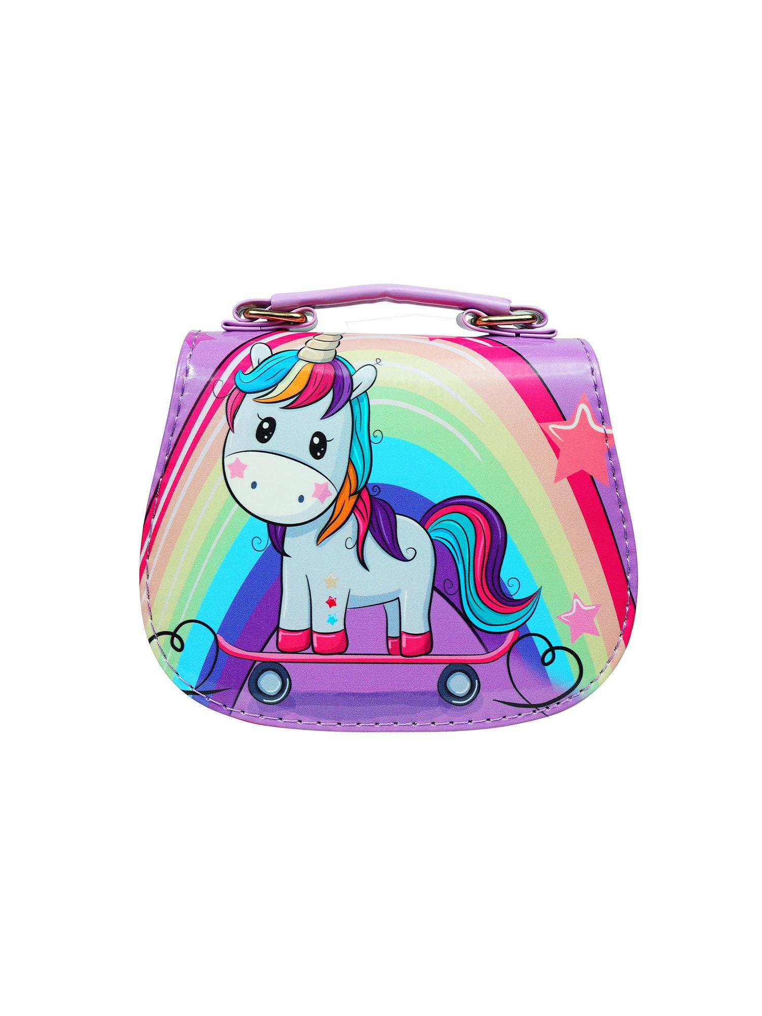 purple unicorn sling bag