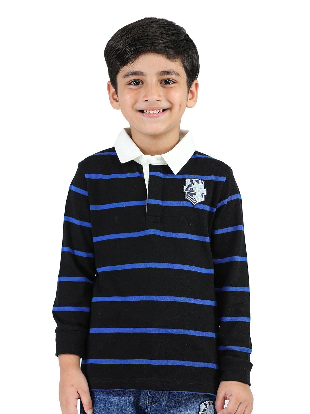 purple united kids boys striped polo collar cotton t-shirt