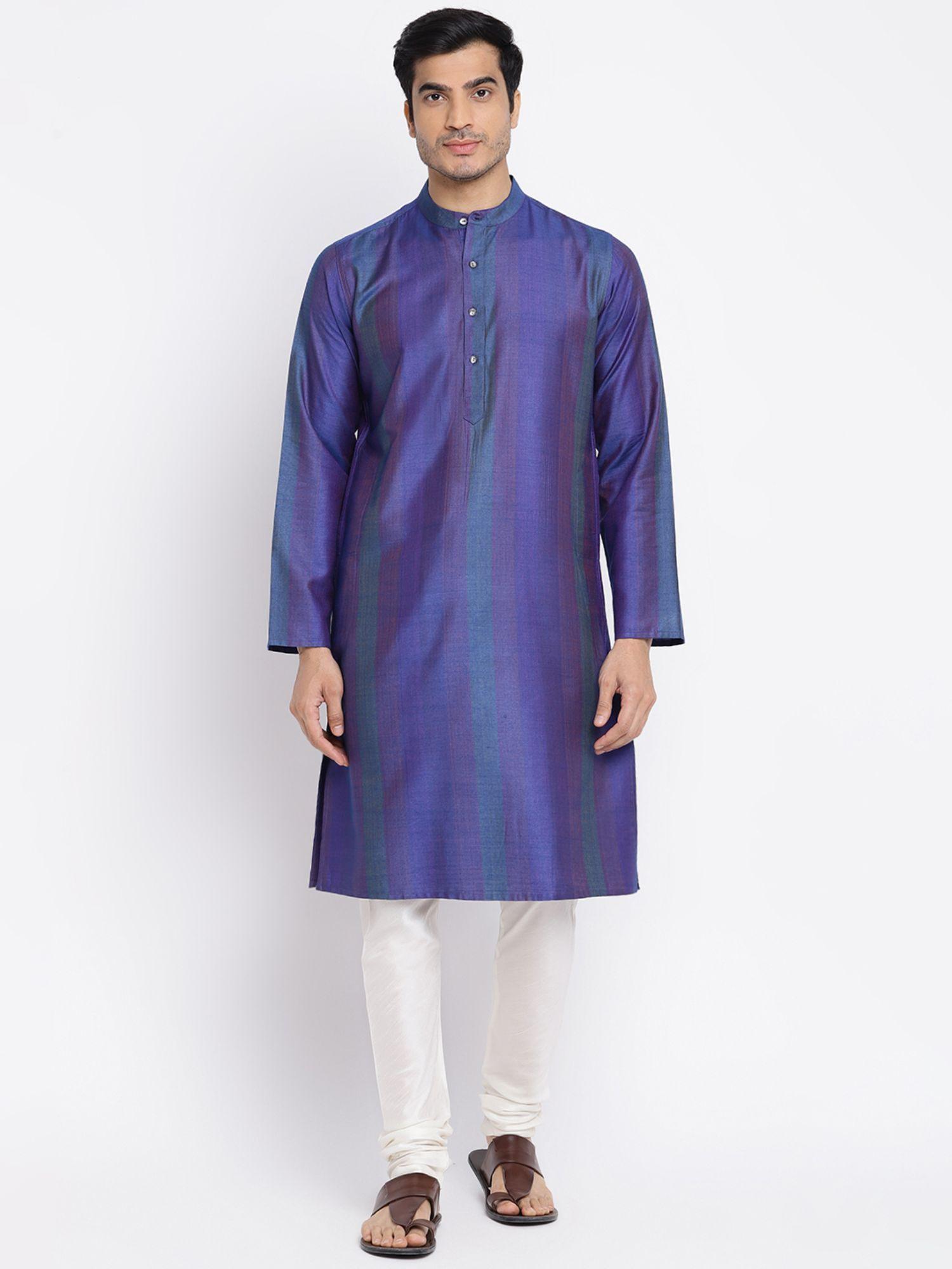 purple viscose blend long kurta