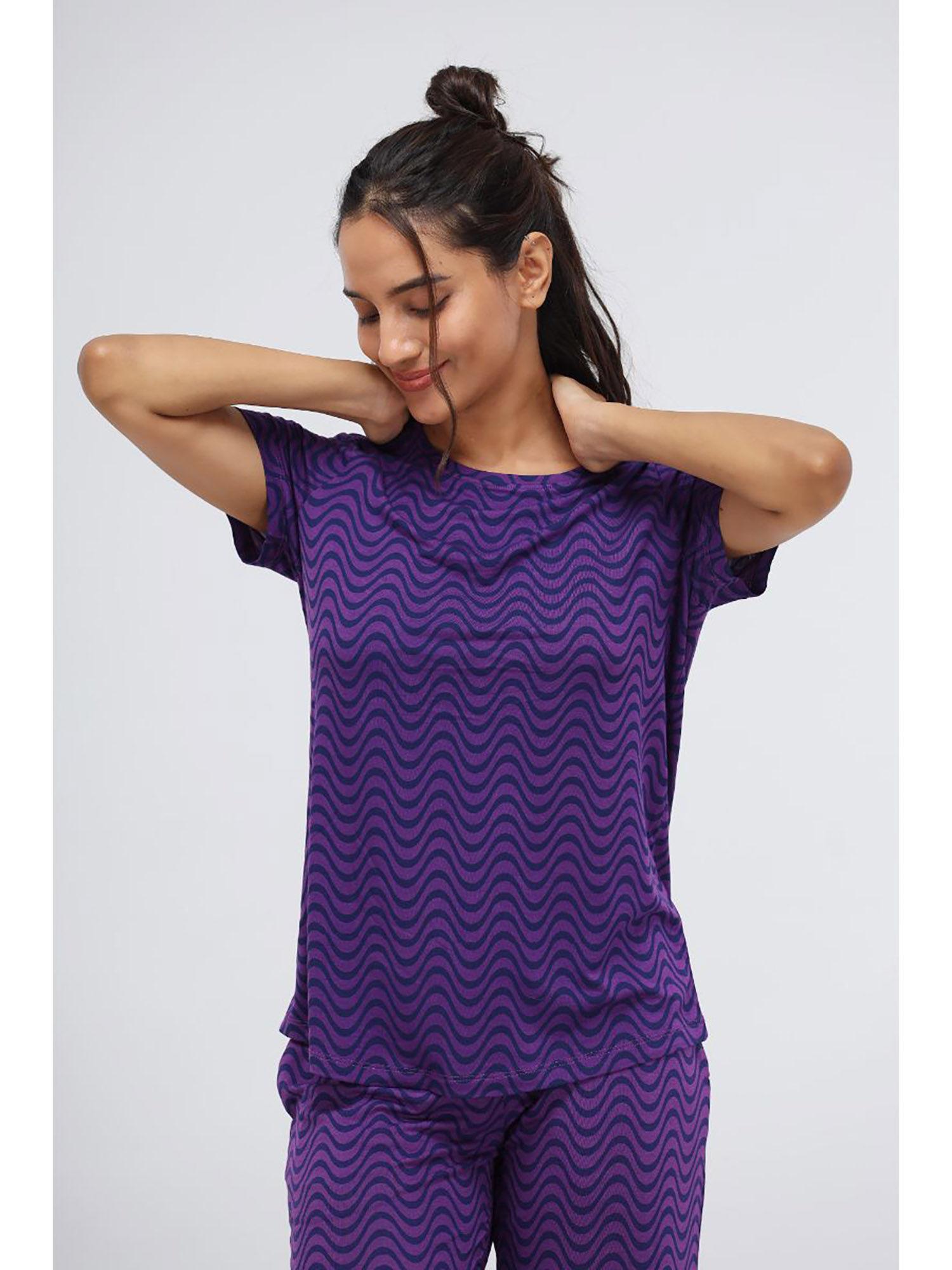 purple wavy modal top