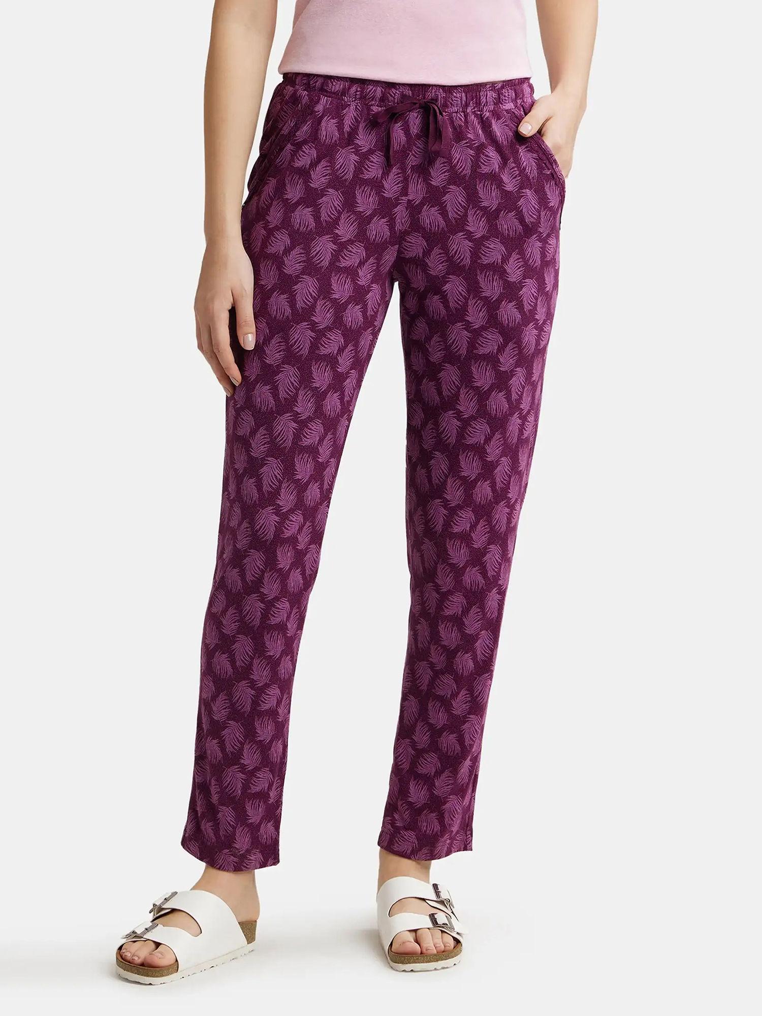 purple wine assorted prints knit lounge pants - style number - rx09