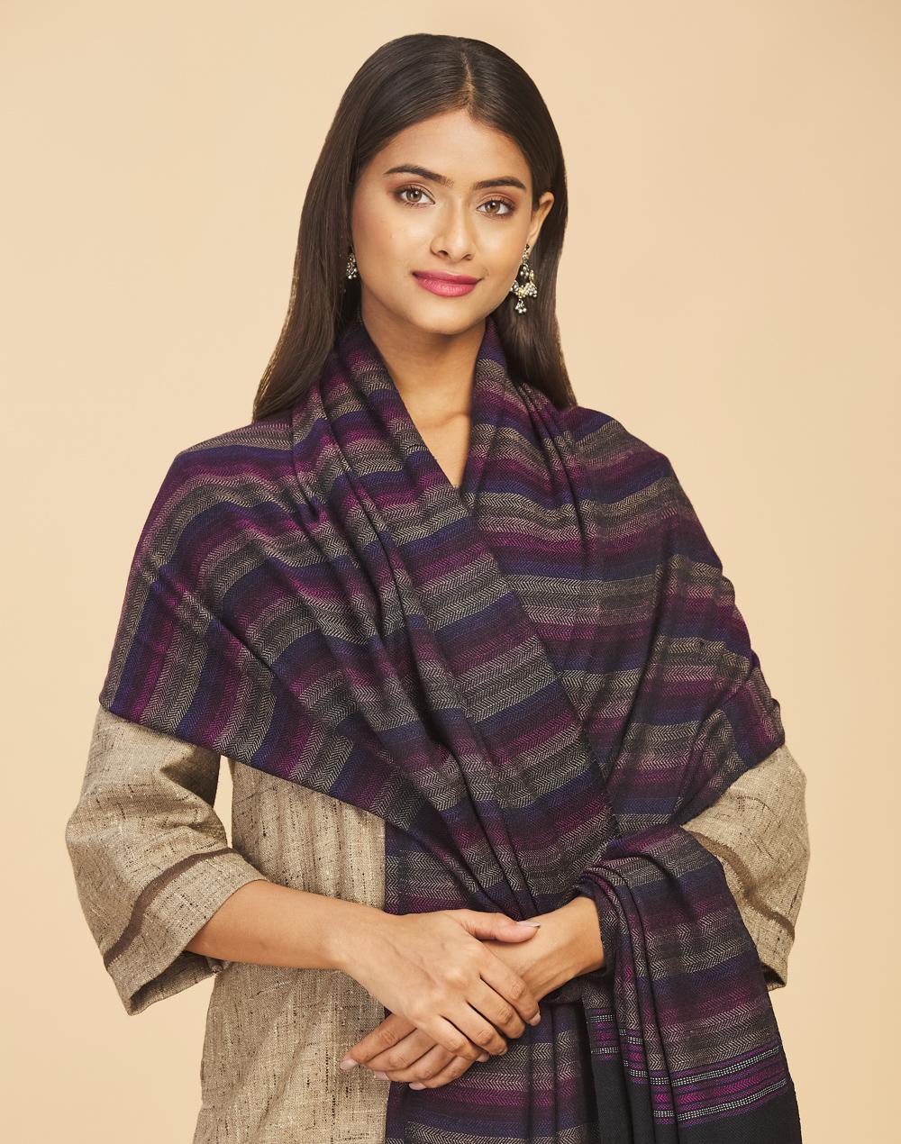 purple wool shawl