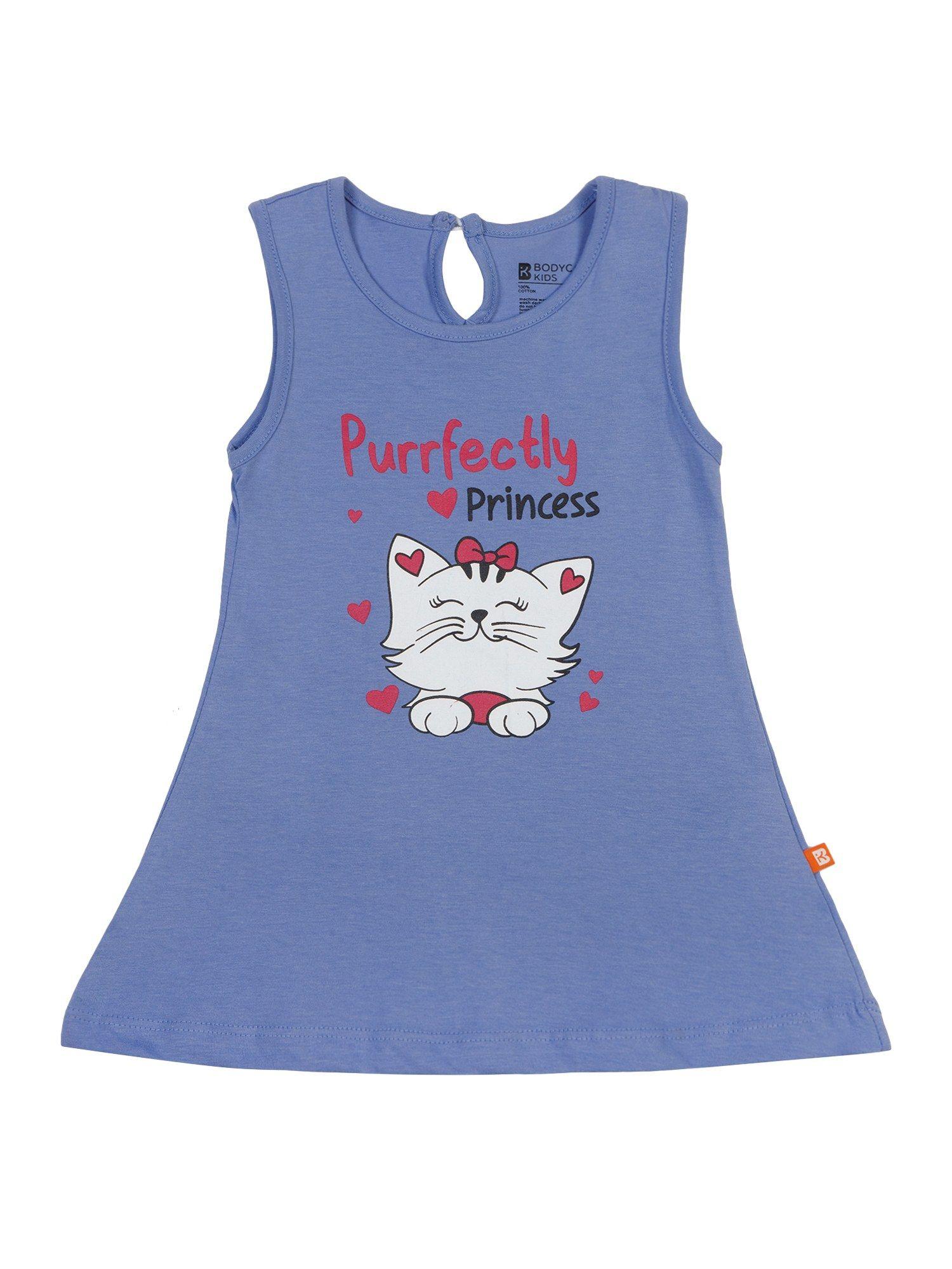 purrfectly princess printed dress