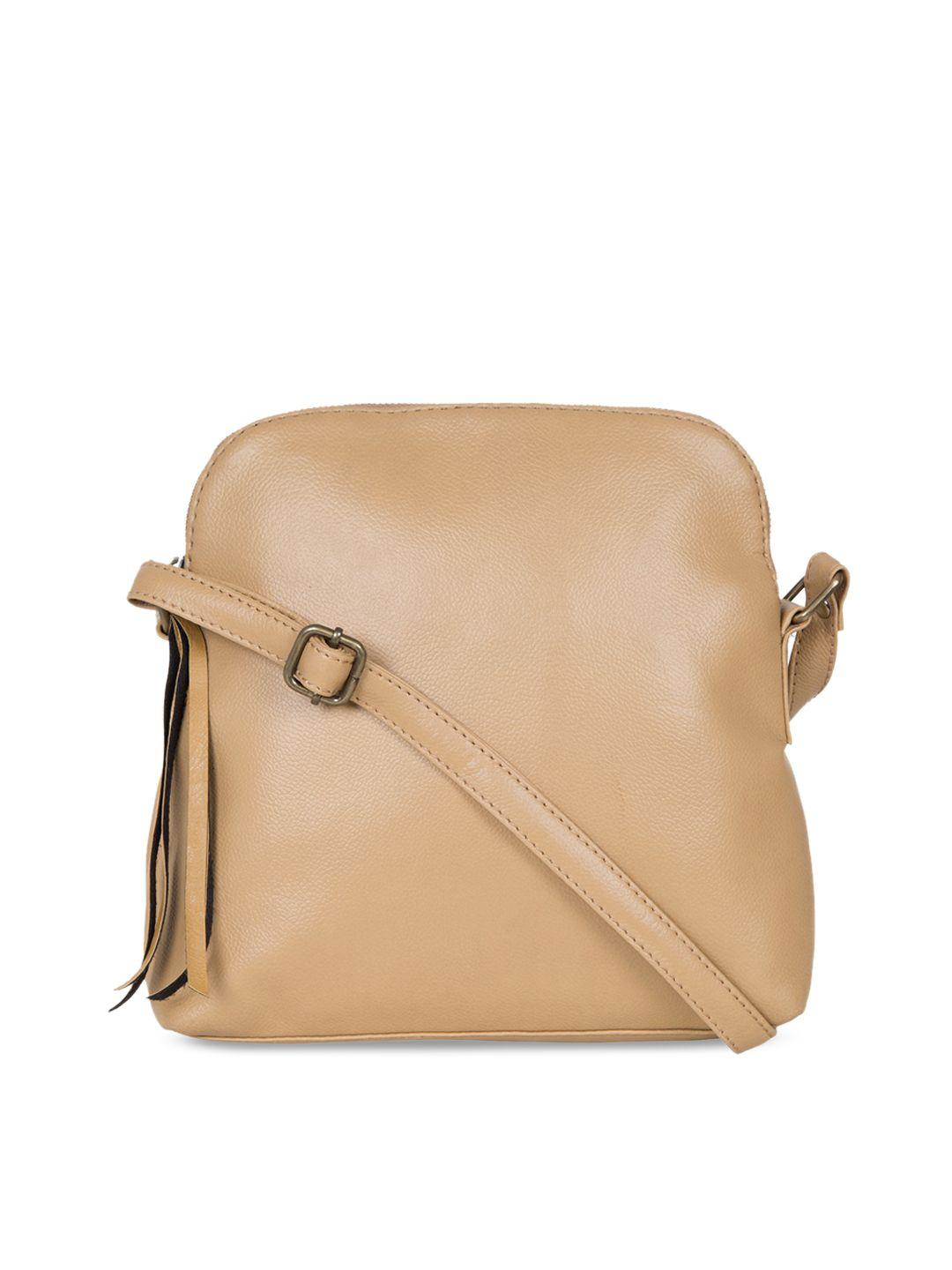 purseus beige solid sling bag