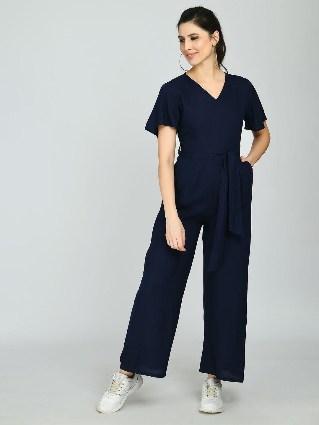 purshottam wala v-neck basic jumpsuit