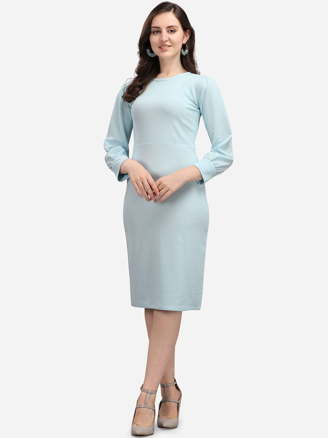 purvaja blue sheath dress