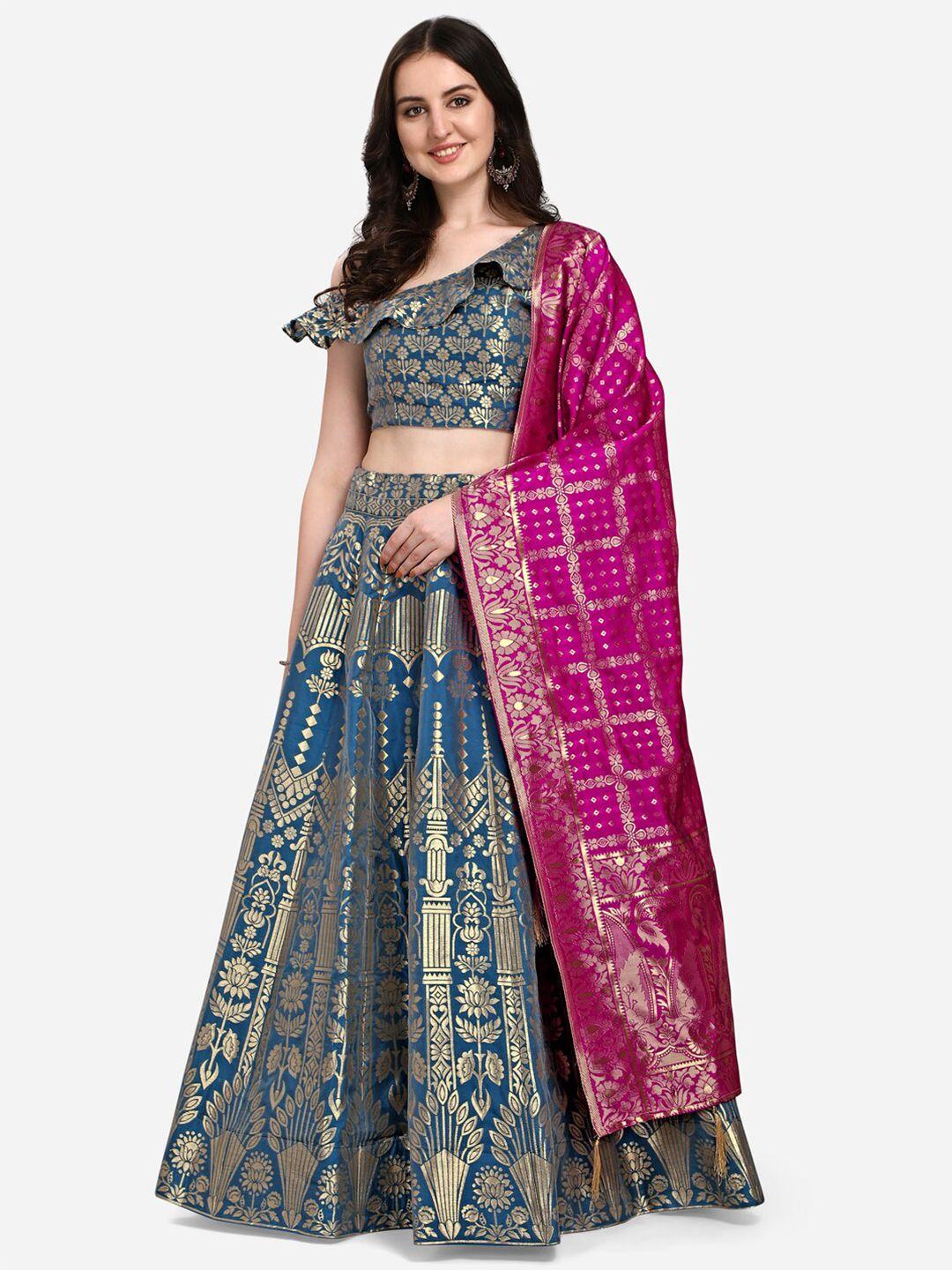 purvaja teal & magenta ready to wear lehenga choli