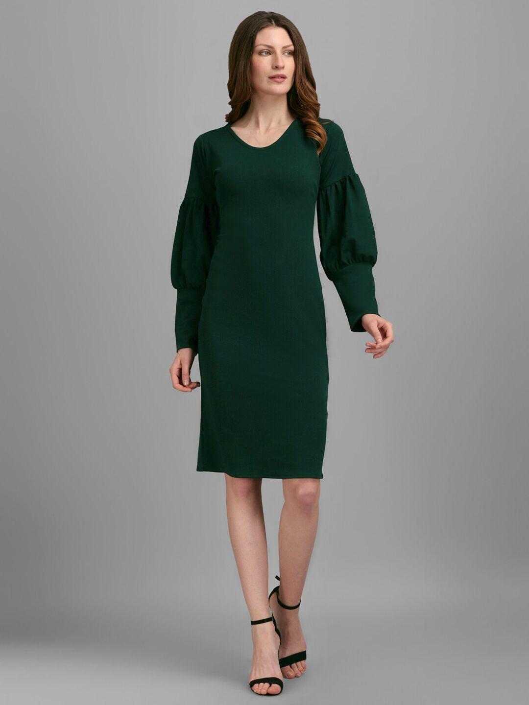 purvaja cuffed sleeve sheath dress