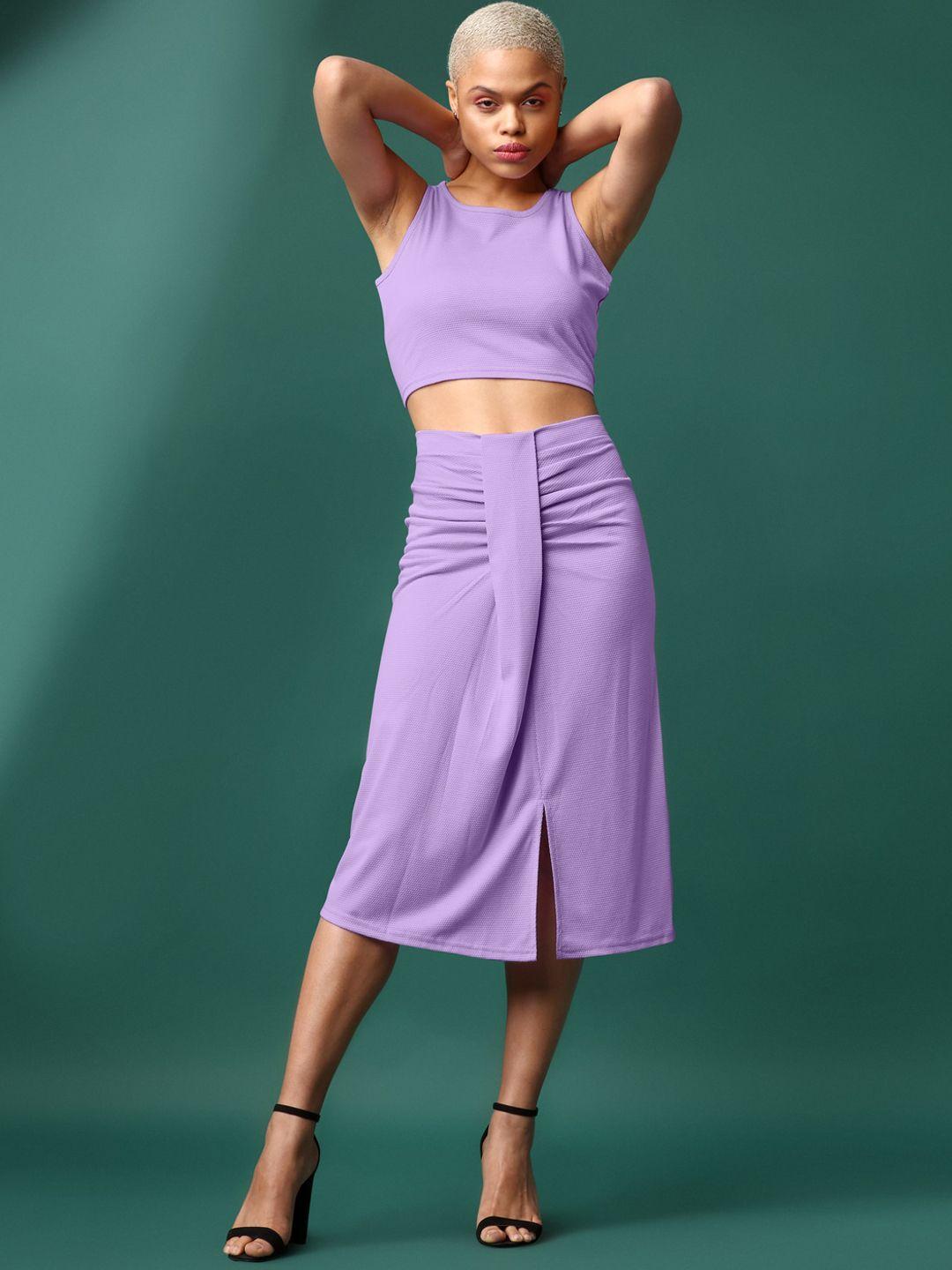 purvaja round neck crop top with skirts co-ords