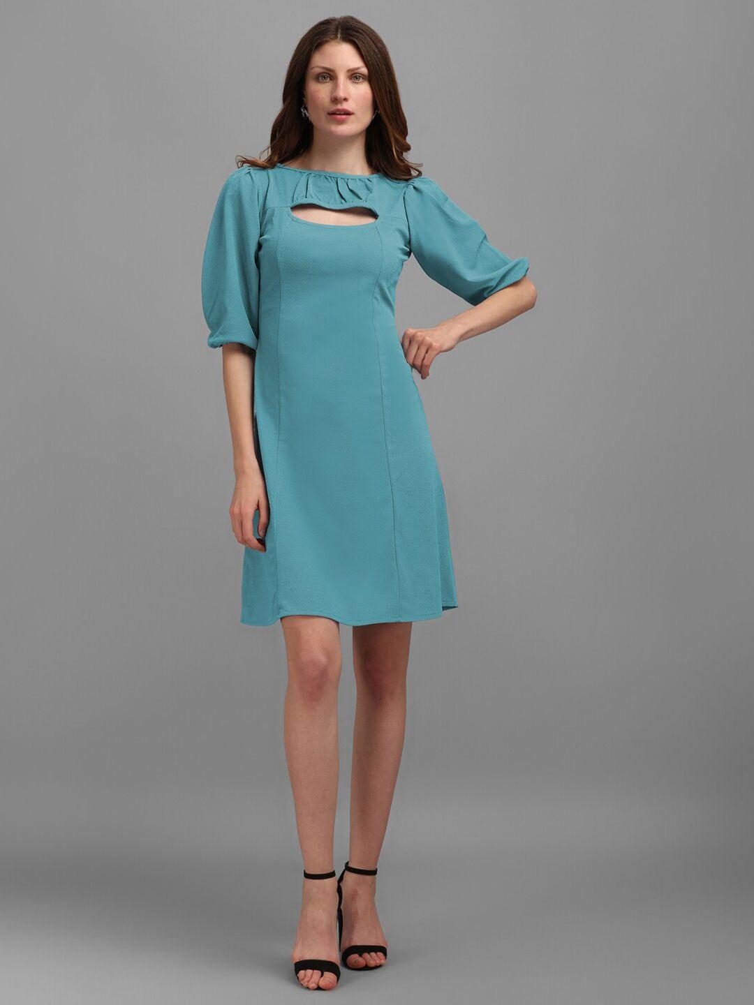 purvaja turquoise blue a-line dress