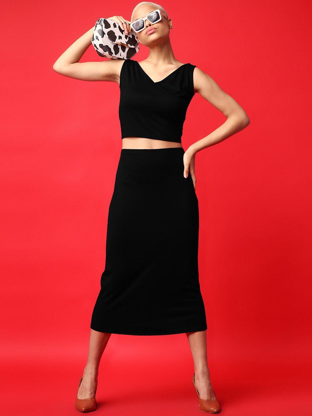 purvaja v-neck top & skirt co-ord