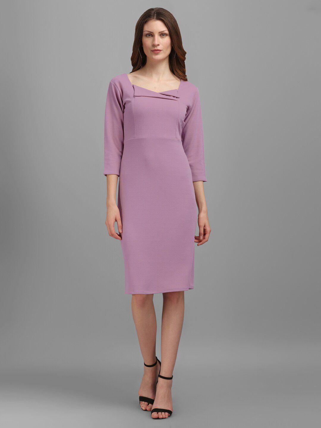 purvaja violet straight sheath dress