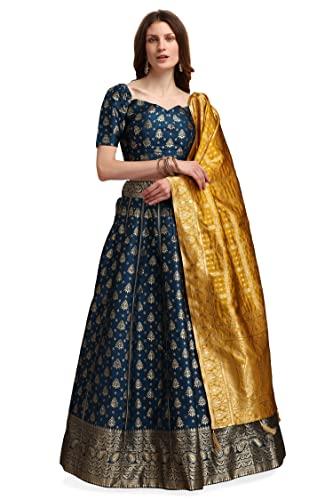 purvaja women's jacquard semi-stitched lehenga choli (trisha-rama_rama_free size)