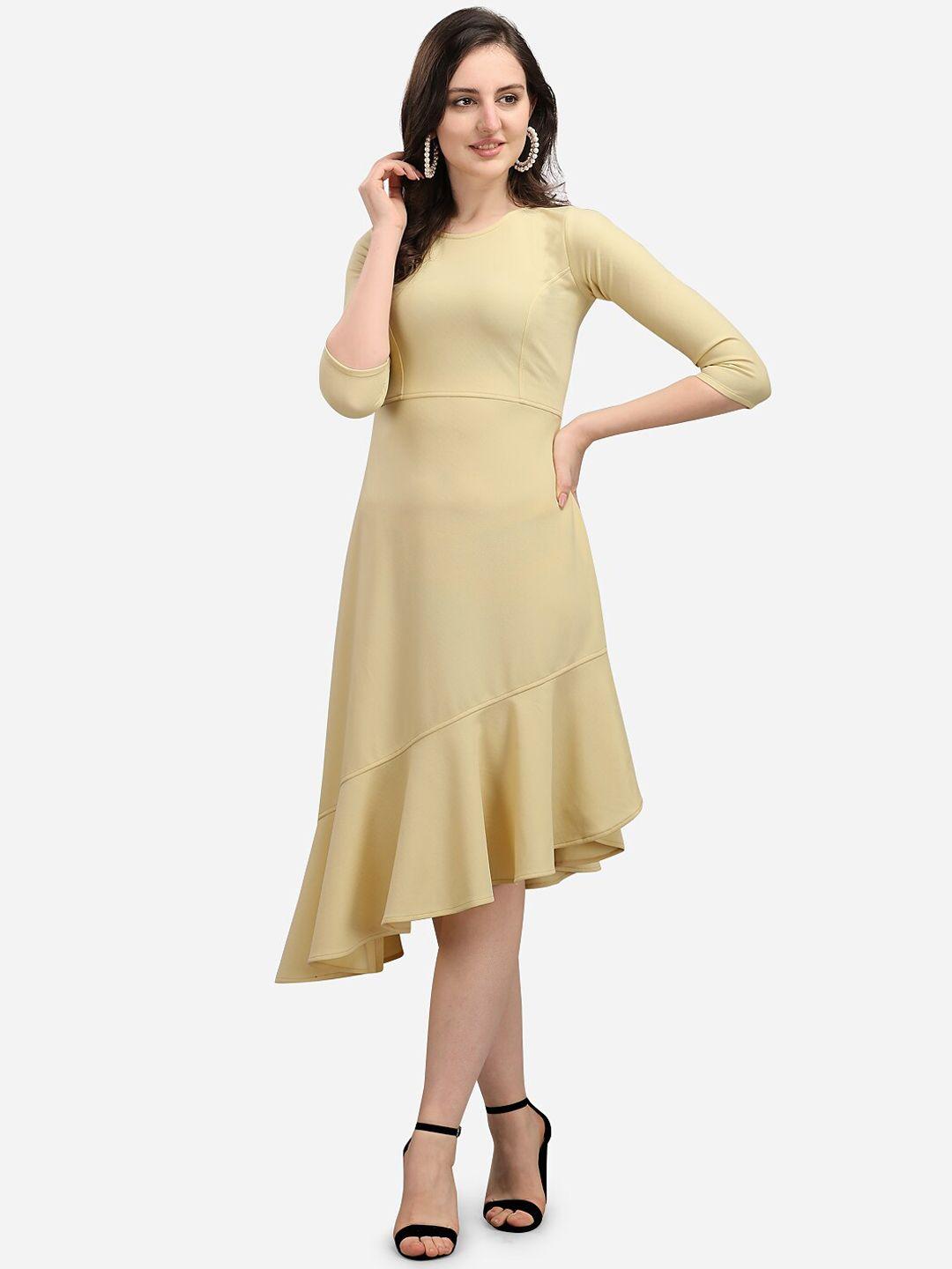 purvaja women yellow midi dress