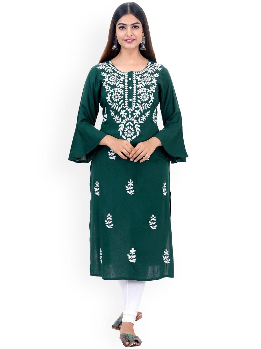 purvija kurties women green kurta