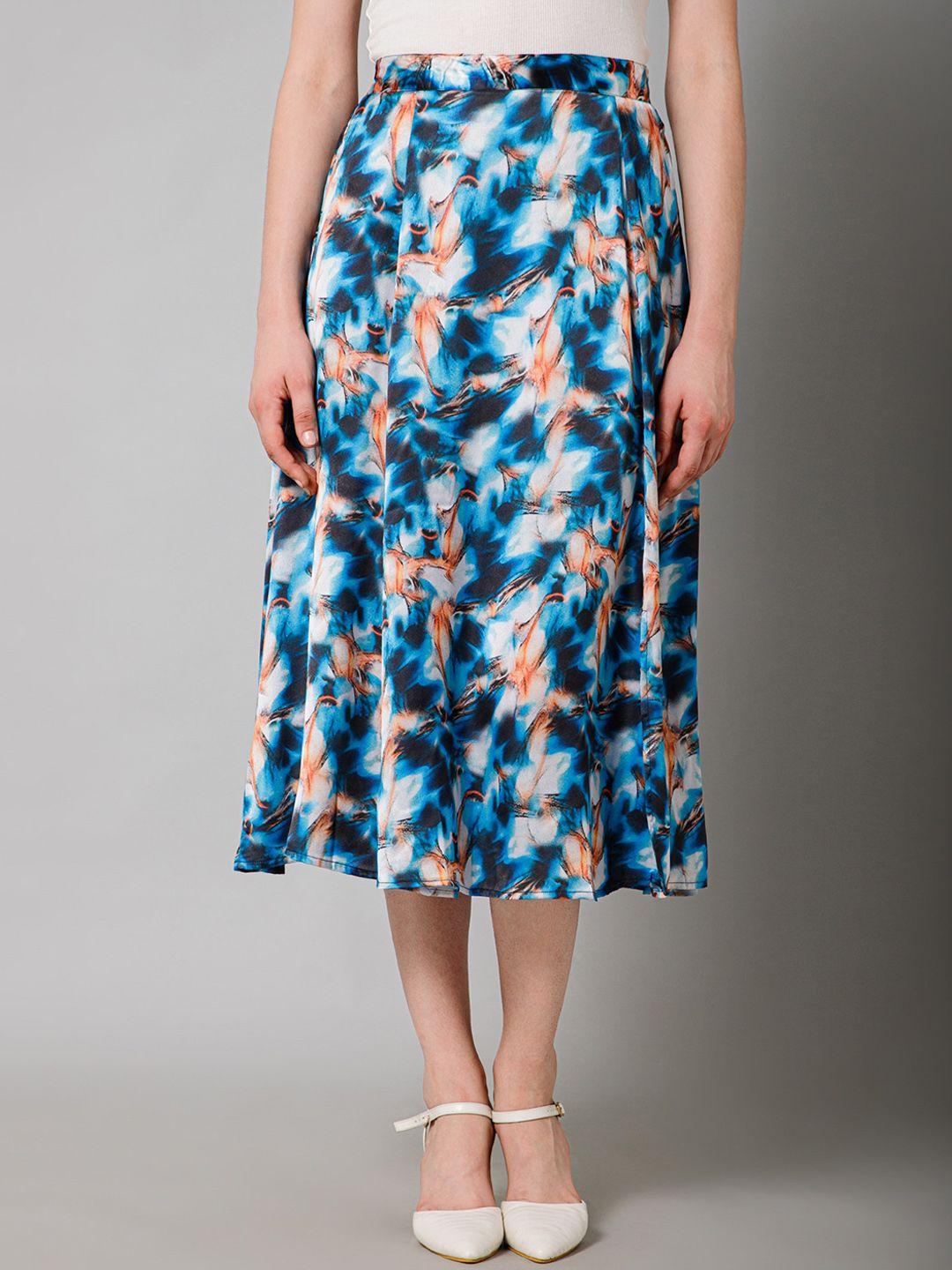 purys printed flared midi skirt