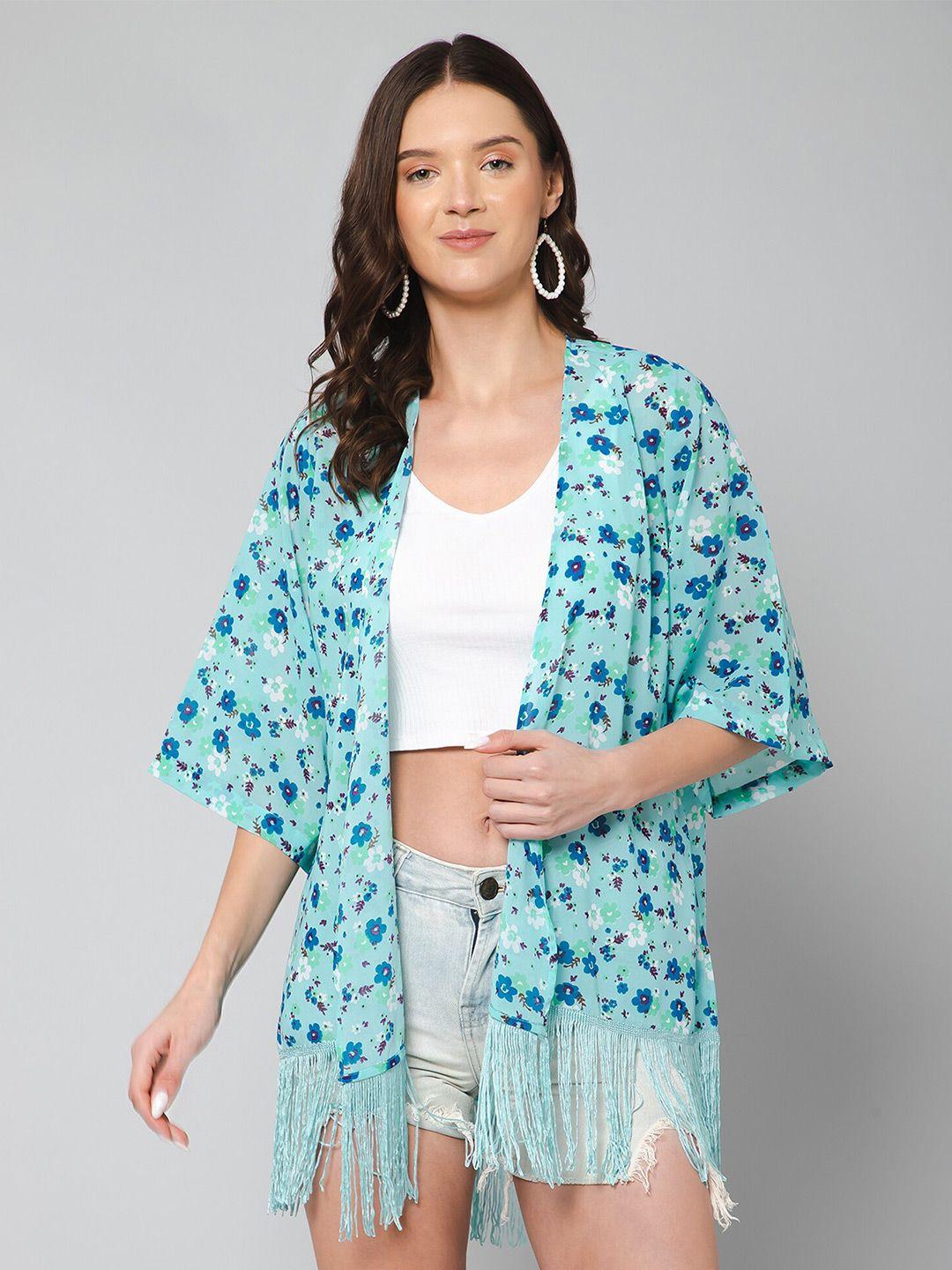purys women floral printed open front shrug