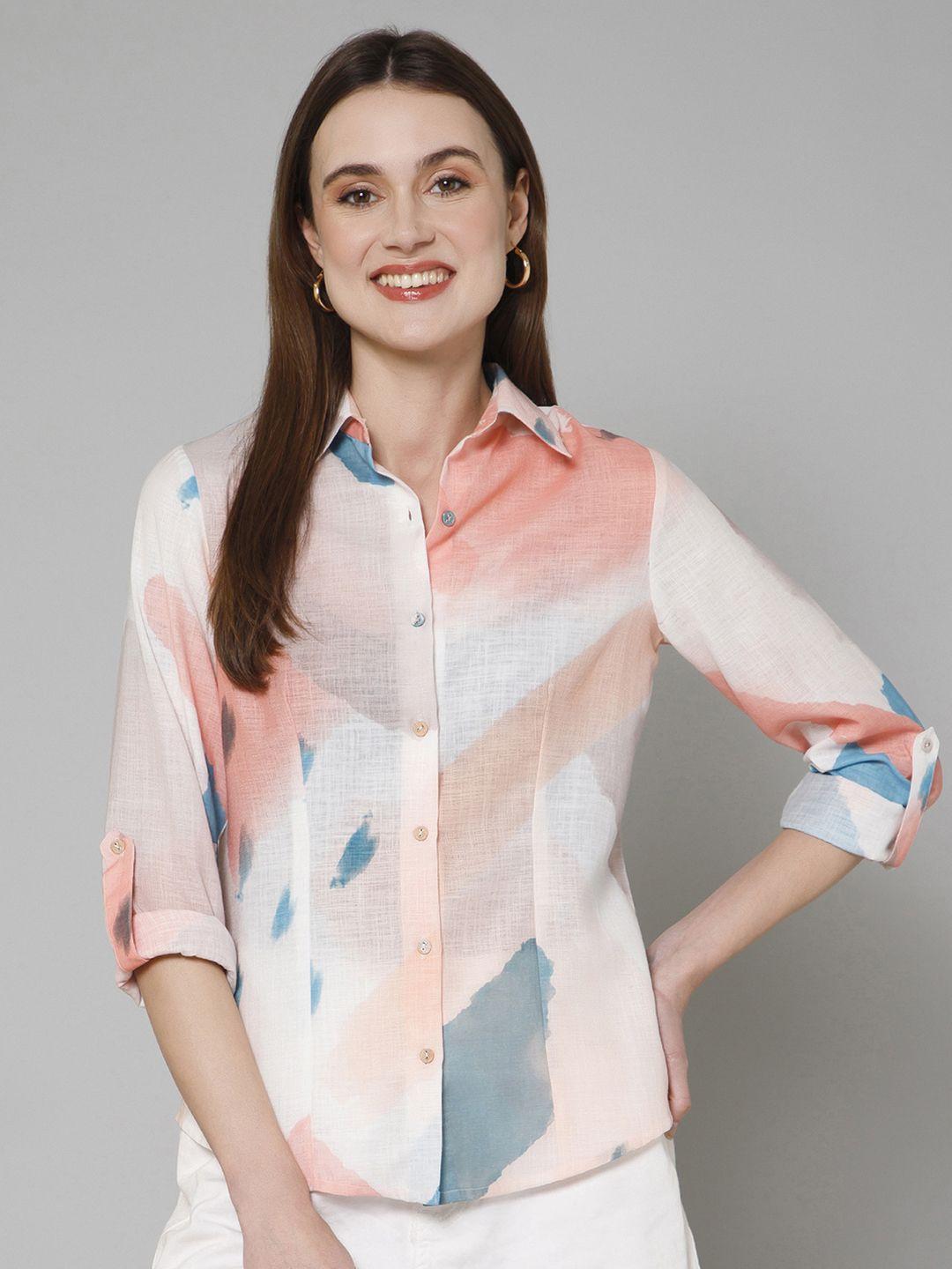 purys women smart opaque printed casual shirt