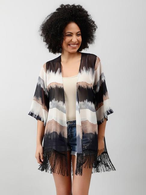 purys black & white printed shrug