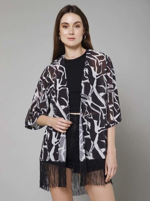 purys black & white printed shrug