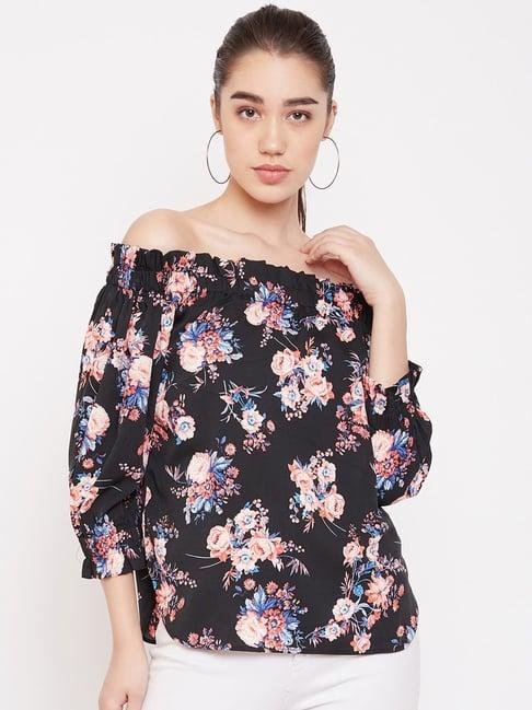 purys black floral print top