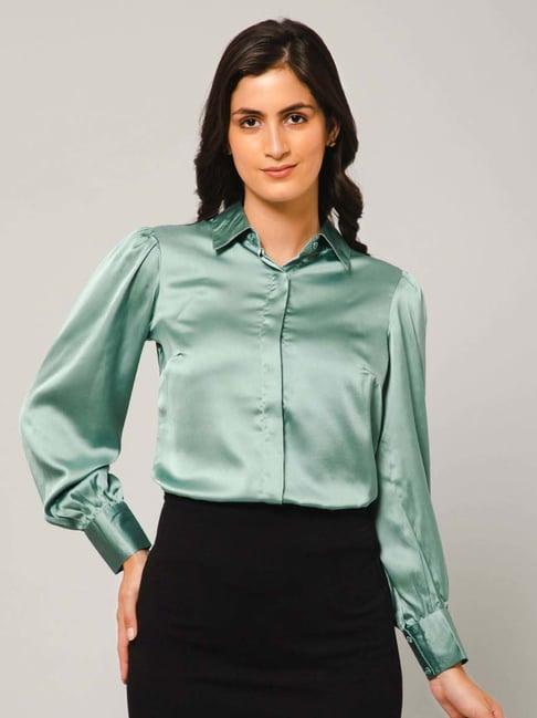 purys green regular fit shirt