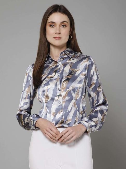 purys grey printed shirt