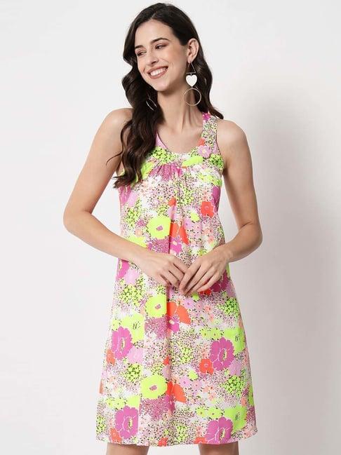 purys multicolored printed a-line dress