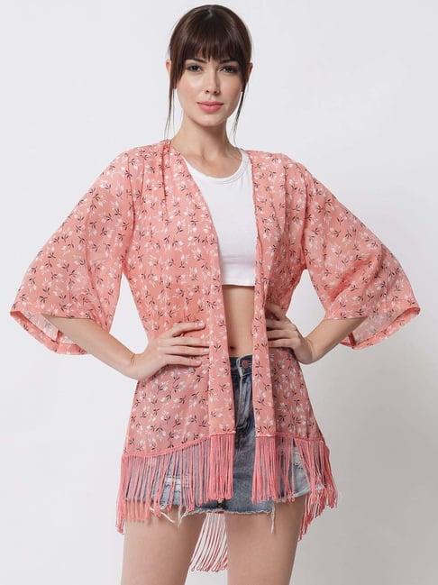 purys pink printed shrug