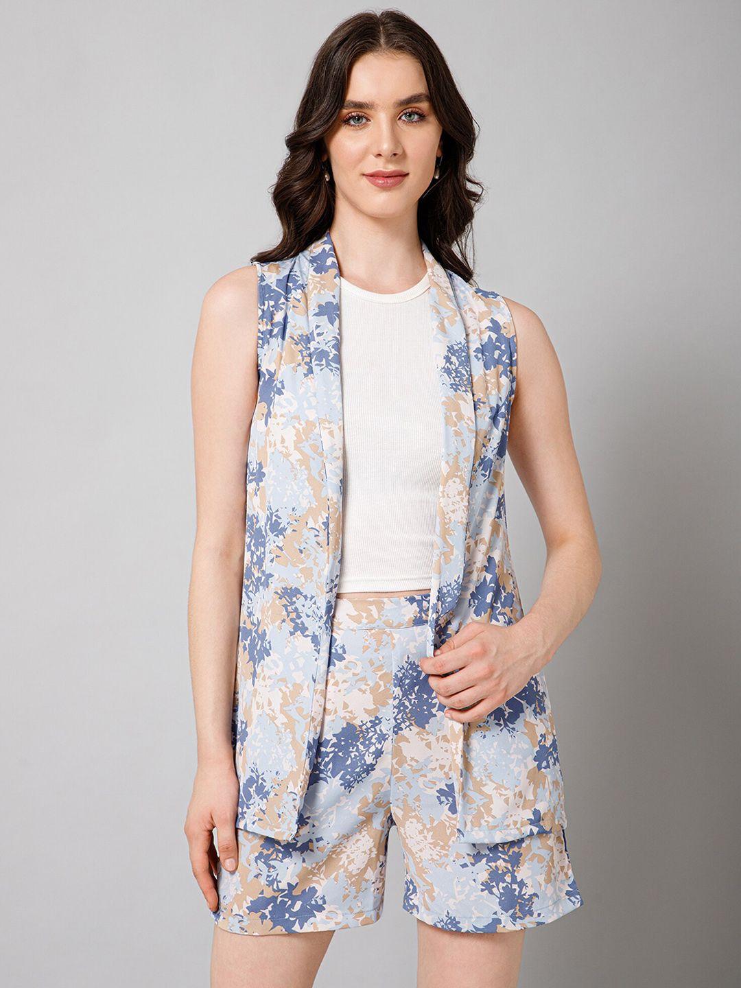 purys printed coat with shorts co-ords