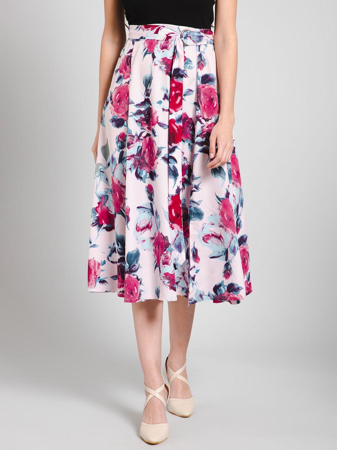 purys printed flared midi skirt